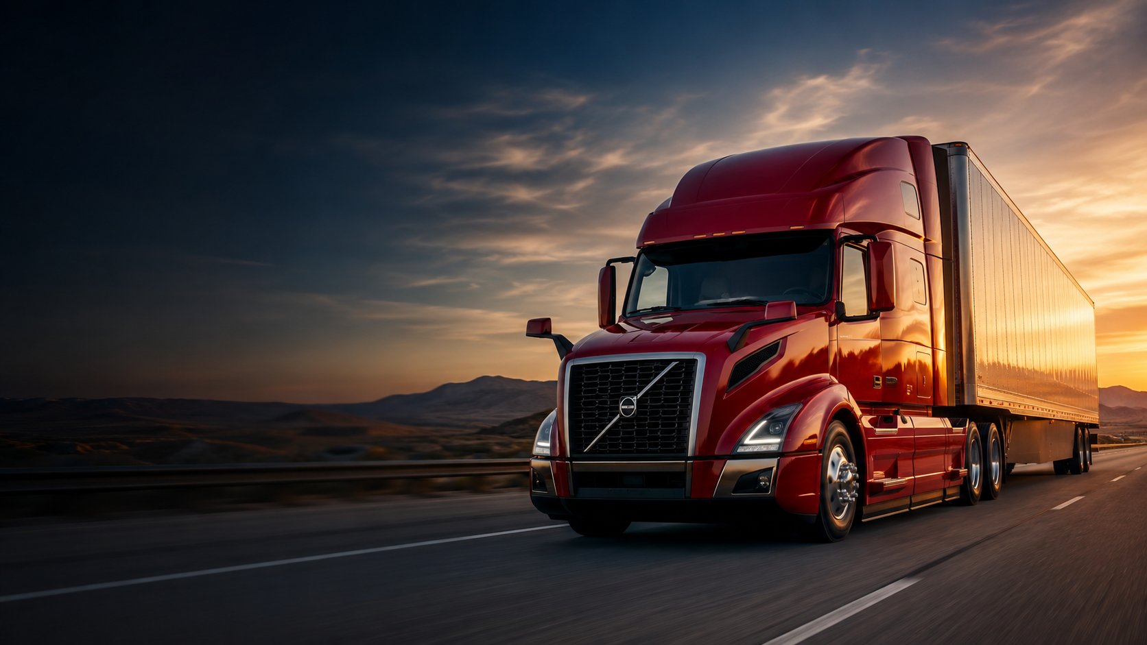 YEP Express Volvo fleet truck on highway